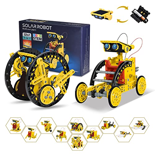 OMWay STEM 12-in-1 Solar Robot Toys, Science Kits for Kids Age 8, Building Experiment Engineering Robotics for 9 10 11 12 13 14 Year Old Boys Girls Teens