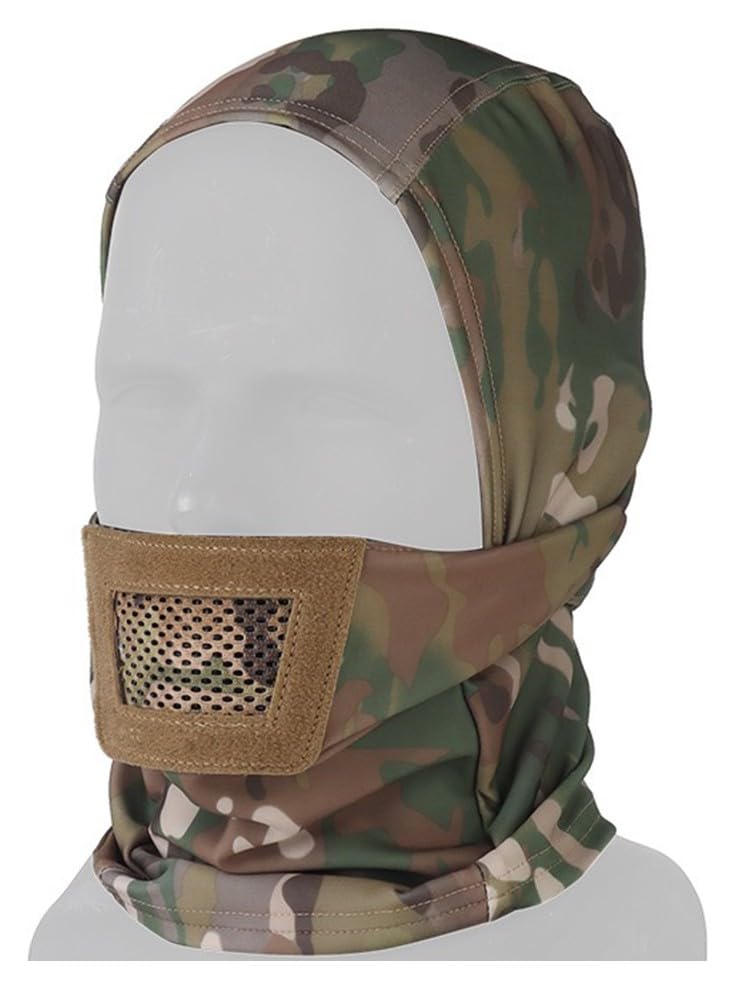 Fotrsta Airsoft Full Face Mask For Men, Military Training Tactical Headgear Mask Full Face Protection Knight Headwear For Paintball Hunting Sport Cycling