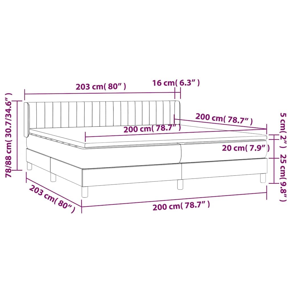 Cama con somier con colchón, color negro, 200 x 200 cm, terciopelo acolchado, cama doble, marco de cama, muebles para jóvenes, cama alta que ahorra espacio, cama alta para un sueño reparador