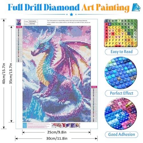 QQFQQF Dragon Diamond Art Kits for Adults 12x16 in,Beginner DIY Painting - image 2