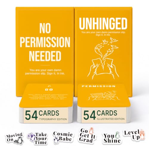 EARTH PENGUIN Funny Affirmation Cards for Women, Permission Slip Self Care