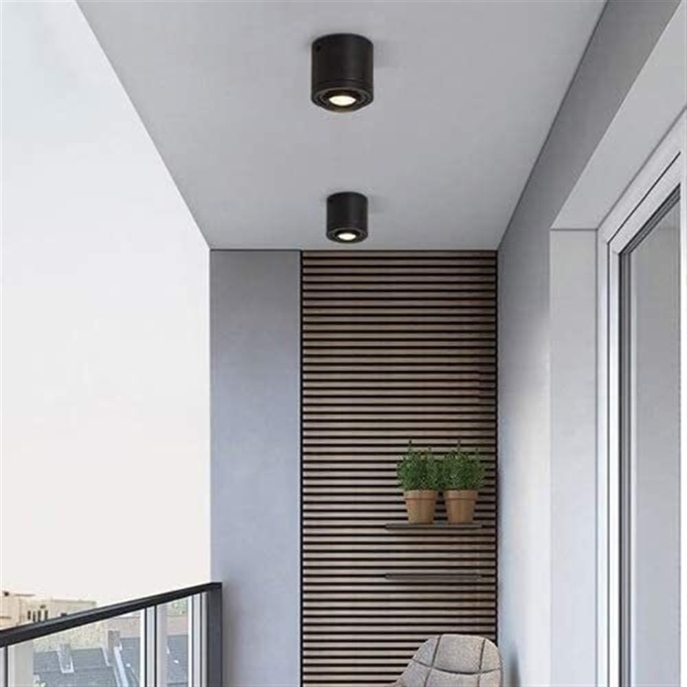 Adjustable COB LED Spotlight Fixture for Ceiling - Ideal for Guest Halls, Aisles, Porches & Background Walls - Modern Chandelier Lighting for Small Spaces (Black 5w)