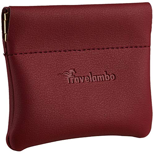 Image of Travelambo Leather Squeeze Coin Purse Pouch Change Holder for Men & Women