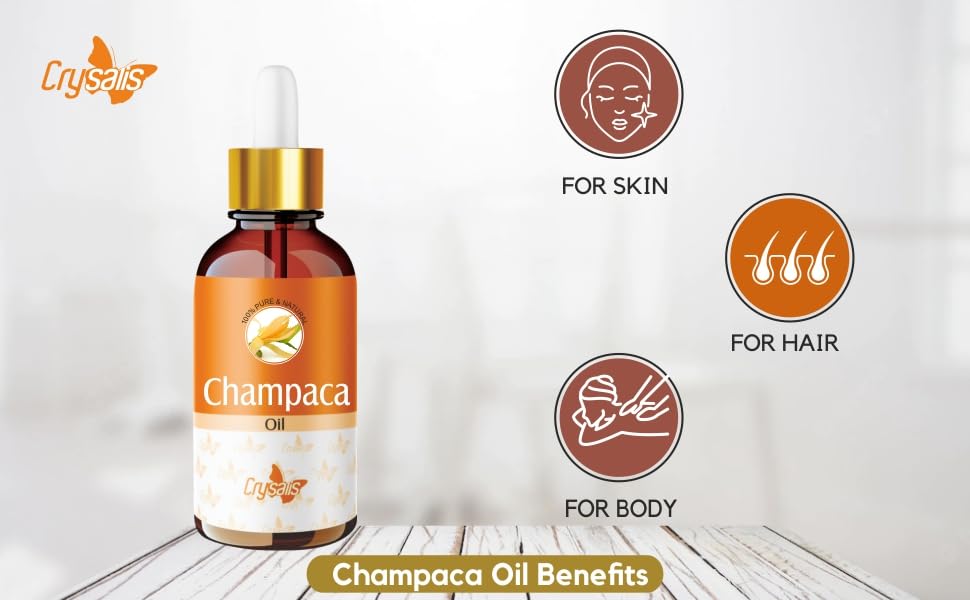 Image of Crysalis Champaca Oil 15 ml (0.51 fl oz) - Exotic Floral Aromatic Oil for Skincare, Haircare, DIY Formulations, Soaps & Cream Blends
