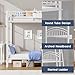 Metal Bunk Bed Twin Over Twin with Storage Bag, 2 Twin Size Beds with Safety Guard Rails and Anti-tip Nails for Teenager,Girls or Boys （White）