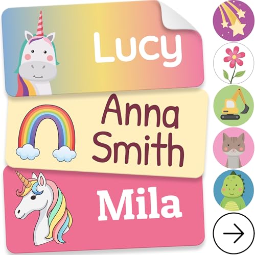 Personalized Name Labels for Kids (70 Labels) - Durable...