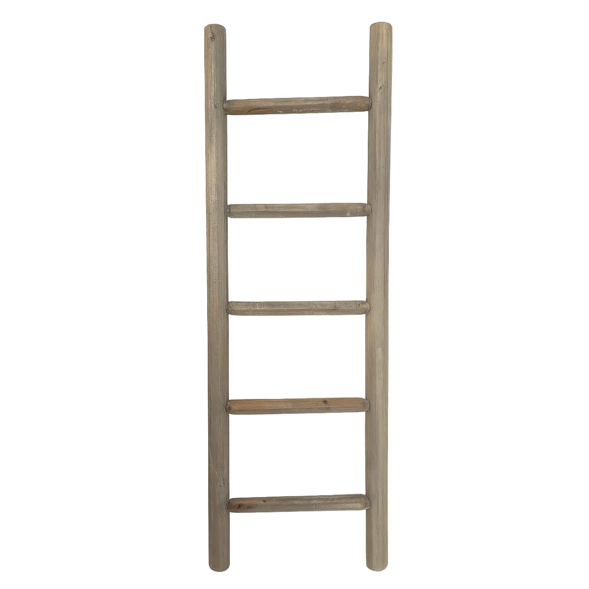 UNUS Scaletta portasciugamani in legno, scala decorativa per bagno, grigio, 150 x 40 cm, 5 pioli