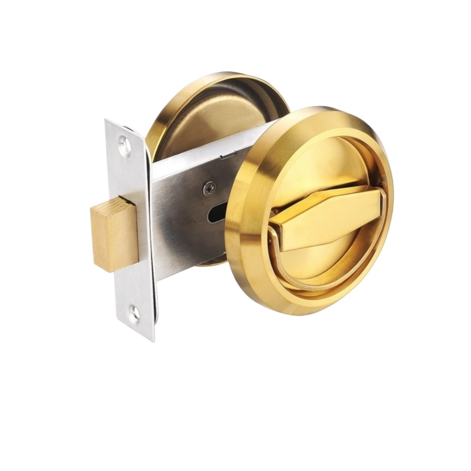 YXINAER Round Recessed Door Lock Stainless Steel Round Handle