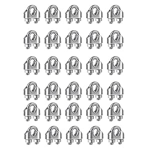 Agwuoetr 30 Stück Edelstahl-Kabelklemmen