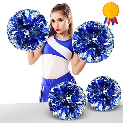 Cheerleading Poms Accessory Set Pompoms Cheer For Sports Team Spirit Cheering Cheerleading Pom Poms Metallic Foil Pompoms Cheerleader Each Is 80g Hatisan 4 Pcs Premium Cheerleader Pom Poms Cheerleading Poms