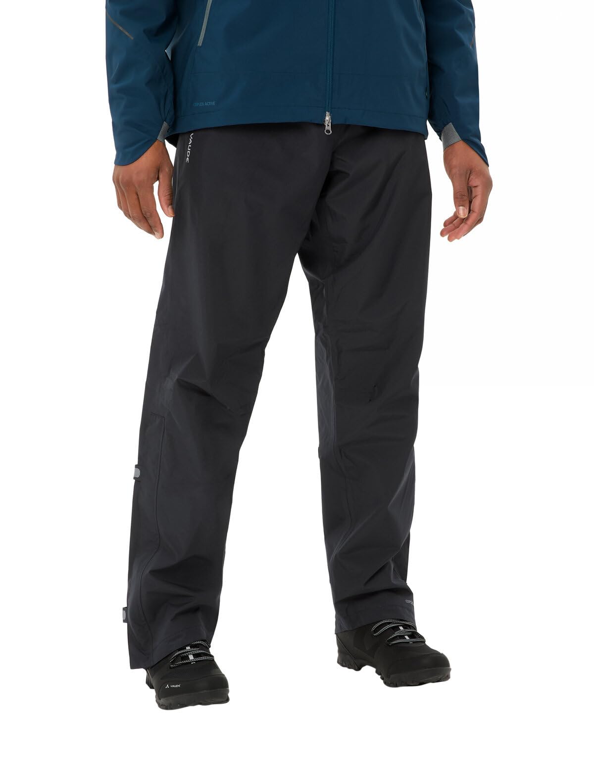 VAUDE Fluid II pantalon imperméable homme – pantalon de pluie coupe-vent et thermo-respirant – surpantalon de pluie avec toile de filet