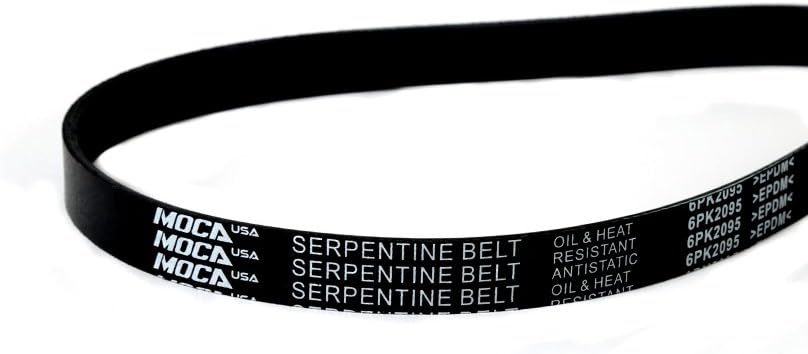 6PK2095 Serpentine Belt fit 04-08 for Mazda 6 3.0L, 02-08 for Dodge Grand Caravan 3.3L, 05-08 for Chrysler 300 3.5L, 5.7L, 98-02 for Cadillac Eldorado 4.6L, 2005 for Ford Excursion 6.8L