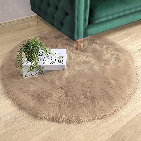 iHeroo Kunstfell Teppich, 60x60 cm Weicher und Flauschiger Teppich Wohnzimmer, rutschfest und Abriebfest Cover
