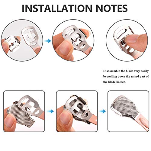 Gydandir 26 Pieces Pedicure Callus Shaver Sets, Including 1 Callus Shaver, 2 Foot File Heads, 20 Replacement Blades And 3 Hard Skin Remover Scraper Pedicure Tool For Hand Feet(Rose Gold) #TOP2