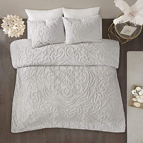 Madison Park MP10-5882 Laetitia Comforter Bohemian Tufted Cotton Chenille, Medallion Shabby Chic All Season Down Alternative Bed Set thumb #2