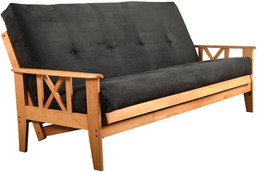 FutonX Futon Mattress Only Replacement Full Size, Choose Innerspring or Foam, Premium Quality (Foam and Cotton (No Innerspring), Aqua Linen)