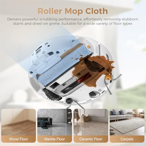 Image of 18 Pack Replacement Accessories Kit Compatible with Roborock Qrevo Curv 2 Flow Robot Vacuum, 2 Main Brush, 4 Dust Bag, 4 Side Brush, 2 Roller Mop Cloth, 4 HEPA Filter, 1 Screwdriver, 1 Cleaning Tool