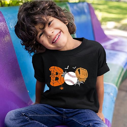 Toddler Boys Girls Halloween Shirt Skeleton Ghost T-Shirts Boo Tees Spooky Tops Short Sleeve 2-12 Years3