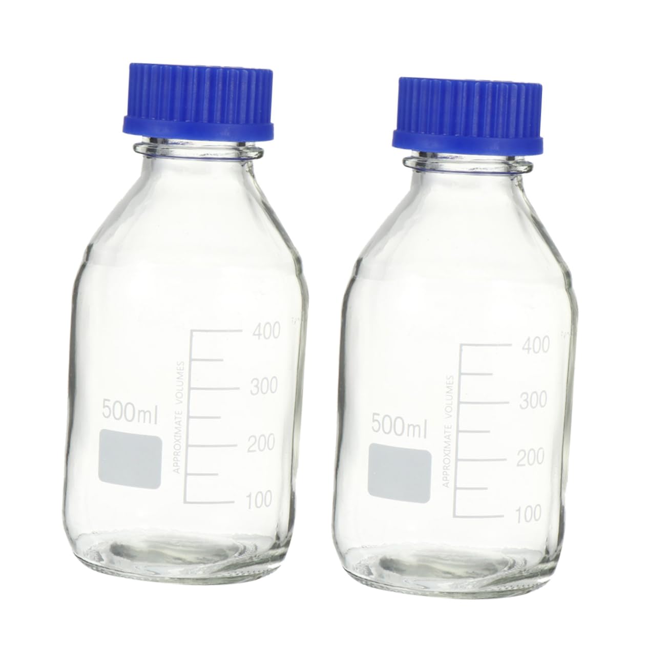 ERINGOGO Flacon de Réactif en Verre 500ml avec Graduation Lot de 2