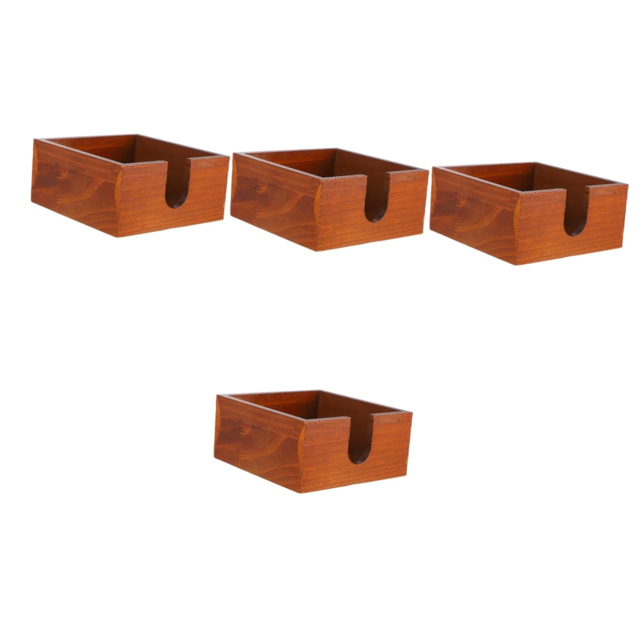 Cabilock 4piezas Dispensador De Servilletas De Madera Apertura Lateral Organizador Cuadrado De Servilletas Para Mesa De Comedor Cocina y Restaurante