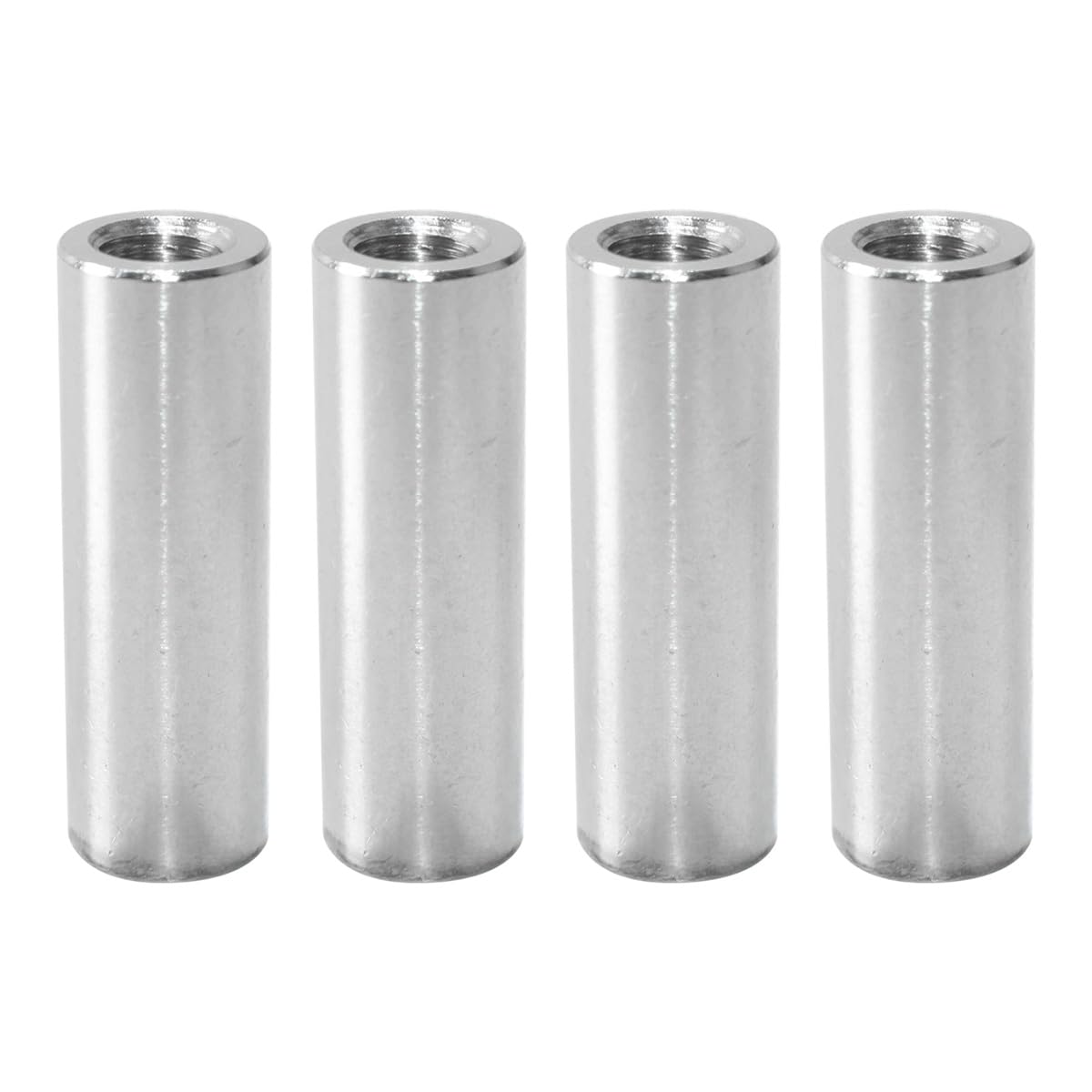 Grobo 4PCS Round Threaded Sleeves, M10 x 50mm, 304 Stainless Steel Long Round Connecting Nuts, Internal Thread Spacer Sleeves, Coupling Nut