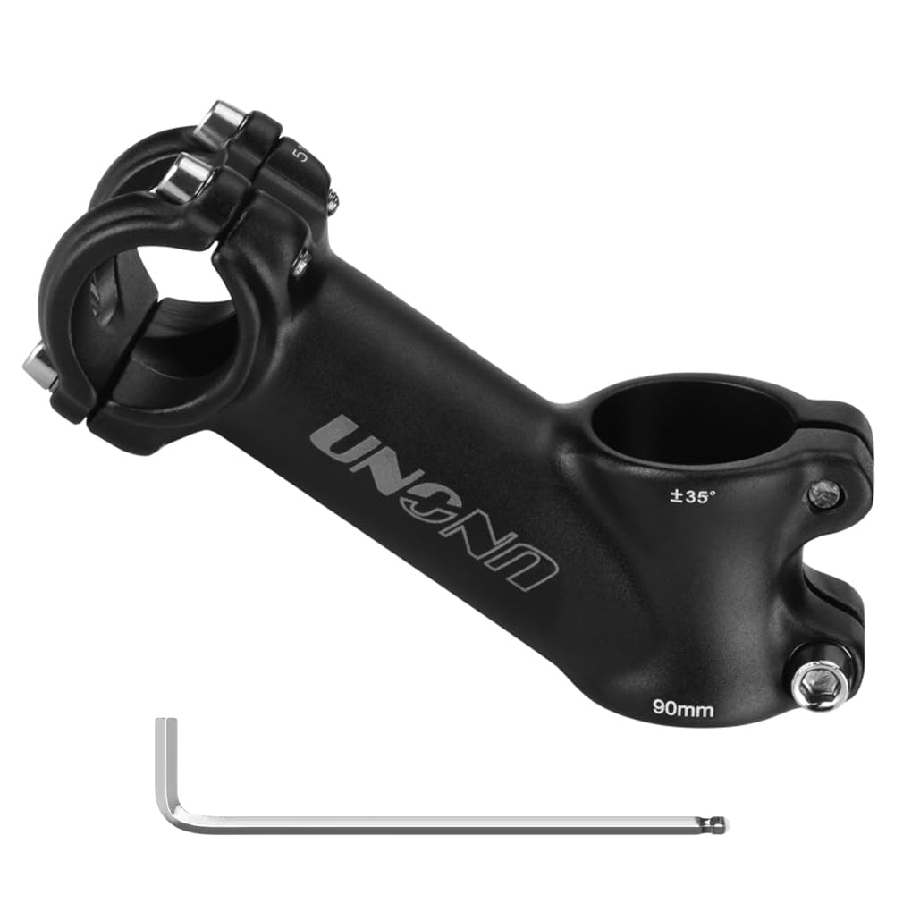 CYSKY Attacco Manubrio MTB 25,4 31,8 mm 35 Gradi 60/70/75/90/110/135mm in Lega di Alluminio per Mountain Bike, Bici da Corsa, Trail, Enduro, BMX, E-Bike