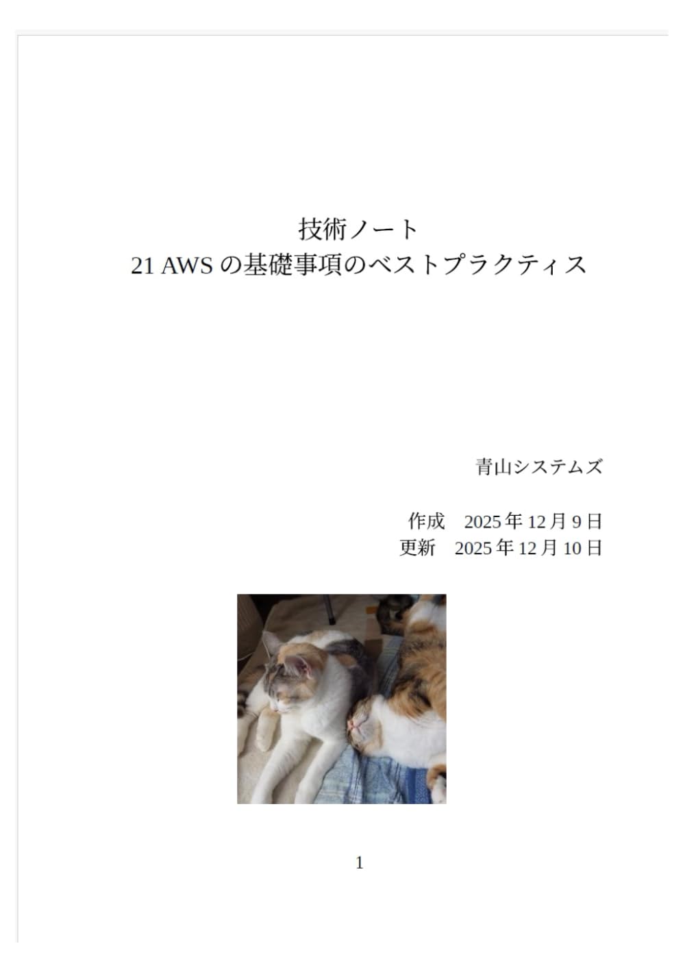 21 AWSの基礎事項のベストプラクティス (Technology Note)
