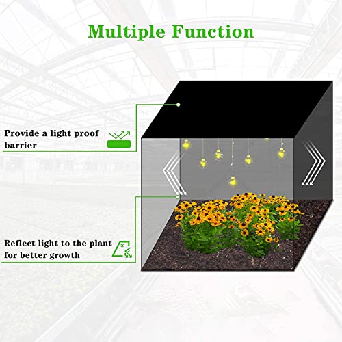 Ipower 10 X 10 Ft Black And White Panda Hydroponics Poly 5.5 Mil Silver Reflective Mylar-Film, Waterproof Plastic, Garden Greenhouse, 10 X 10Ft, Covering Foil Sheets, Diy Grow Rooms #TOP3