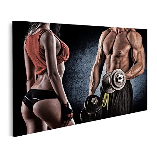 Cadre affiche poster pour salle de sport à la maison musculation avec haltères
