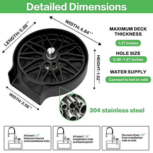 Commercial Faucet With Sprayer, Vfauosit Black Kitchen Faucet With Pot Filler Single Handle Lever Pull Down Sprayer Kitchen Sink Faucet, Stainless Steel Faucet For Kitchen Sink With Black Glass Rinser #TOP6