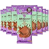 Mr Beast Original Small Size Chocolate Bars 10 Count - Feastables Milk Chocolate Candy Bars For Parties, Snacks, and Treats - 1.24oz Bars