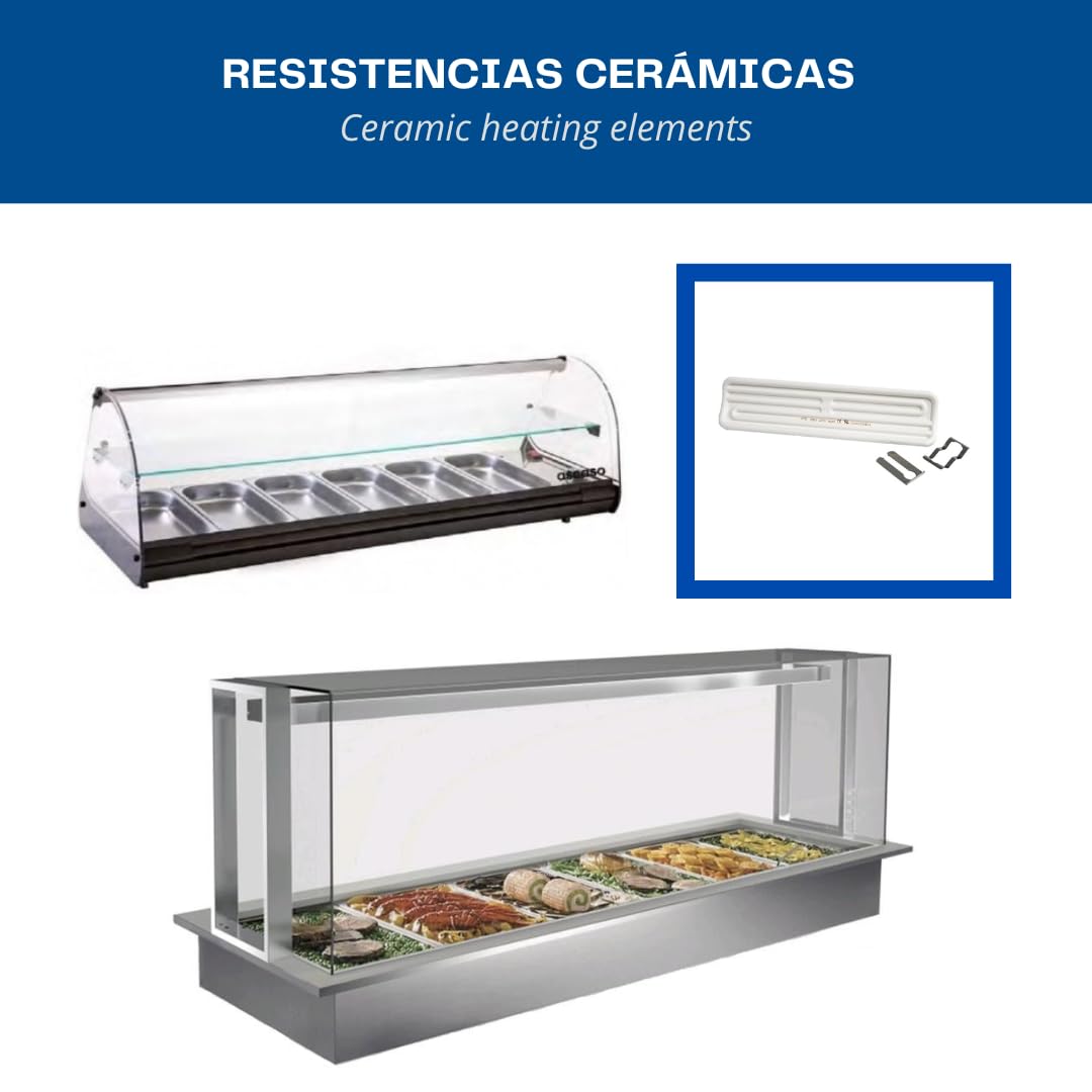 Elemento riscaldante in ceramica 245x62mm 1000W 230V | Elemento riscaldante per buffet e piastre elettriche | Elemento riscaldante in ceramica | Riscaldamento rapido ed efficiente