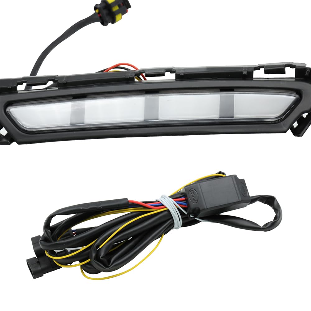 Lampade diurne del Riloer, luci da corsa Daytime LED con luce di guida bianca + segnale di svolta dinamico giallo, lampada di segnale di svolta a paraurti LED con 2 modalità di illuminazione
