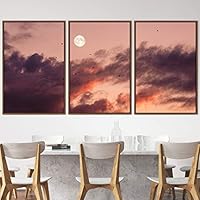 3 Piece Framed Canvas Wall Art Lunar Canvas Prints Home Artwork Decoration for Living Room,Bedroom - 16