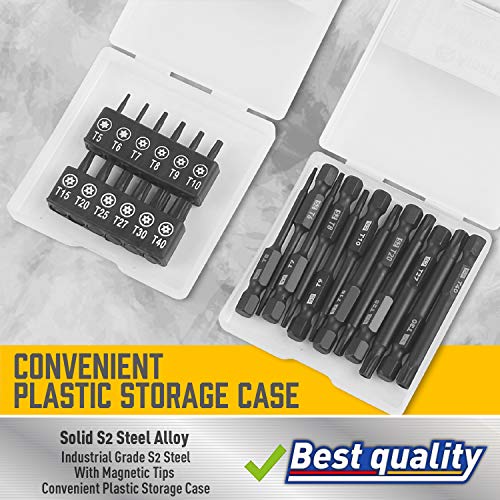 Torx Bit Set, Amartisan 24-Piece Security Torx Bit Set, Tamper Resistant Star Bits Set S2 Steel, 1
