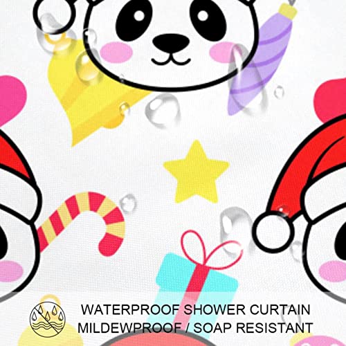 Rideau de douche de Noël mignon panda drôle imperméable 66x72