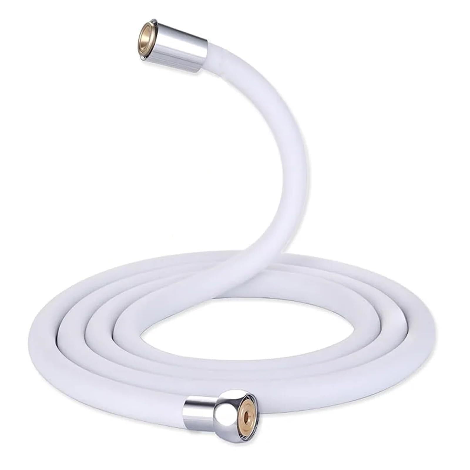 Zhaoqin White Shower Hose Silicone Shower Hose 1.5/2M Flexible Bath Pipe Anti-Winding Pressure Tube Bathroom Faucet Accessories(,2M)