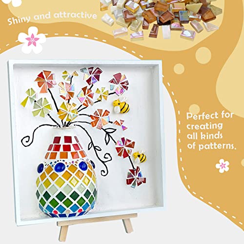 Litmind Brown Mixed Irregular Stained Glass Mosaic Tiles For Art Crafts, 8.8Oz Value Pack Mosaic Making Supplies, Mosaic Kits For Adults #TOP2