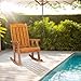 VINGLI Heavy Duty 600 LBS Outdoor Wooden Rocking Chair with Higher Backrest,Patio Rocking Chair with Ergonomic Design, Weatherproof Outdoor Rockers Suit for Patio, Garden, Balcony, Yard