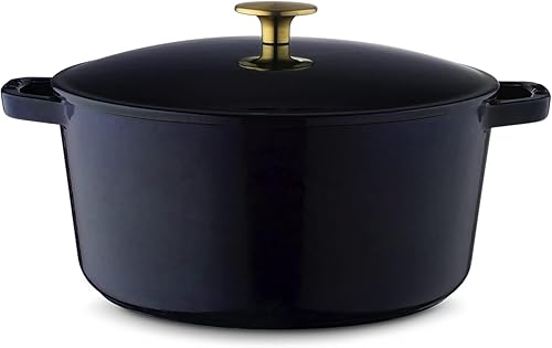 Milo by Kana - Horno holandés de hierro fundido esmaltado de 3.5 cuartos con tapa, olla de cocina de primera calidad, revestimiento de esmalte por