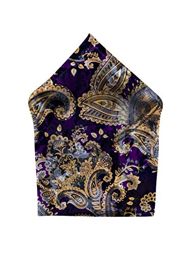 Image of BLACKSMITH Paisley and Floral Printed Italian Pocket Square for Men and Boys, for traditional Indian Wear like Bandhgala and Modi Jacket