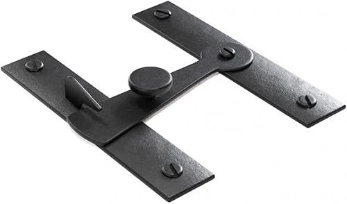 Miniatura 7 de Renovators Supply Manufacturing Pestillo de puerta de hierro forjado negro de 2.5 pulgadas con herrajes de montaje