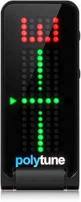 TC Electronic POLYTUNE CLIP NOIR Accordeur Clip-On | Modes polyphoniques, stroboscopiques et chromatiques | Affichage matriciel à LED 108 | Pour des performances d’accordage ultimes | Noir
