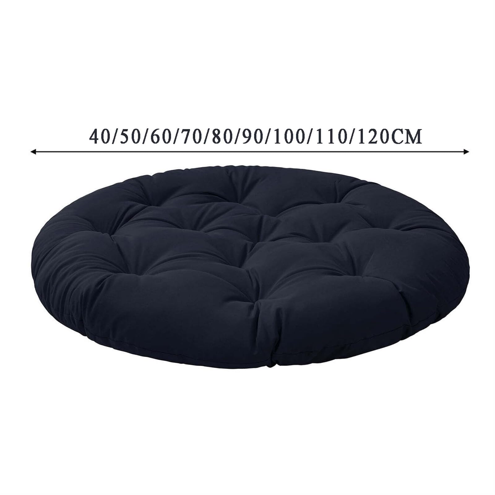 Cushs Okrągłe miseczki na krzesło, miękkie, grube, na patio, do ogrodu, na balkon i do salonu (Bei 120 x 120 cm) - idealne na zewnątrz
