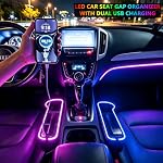 LED Car Seat Gap Organizer with 56W Charger,2 Pack Black - Image 4