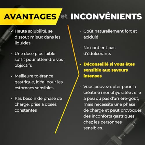 Bandini® Créatine HCL en poudre 300g - Saveur très forte et intense, mais 100% PURE - Évitez-la si vous êtes sensible au goût ACIDE - Sport et pré-entraînement - 100% Vegan - Chlorhydrate de creatine – Image 3