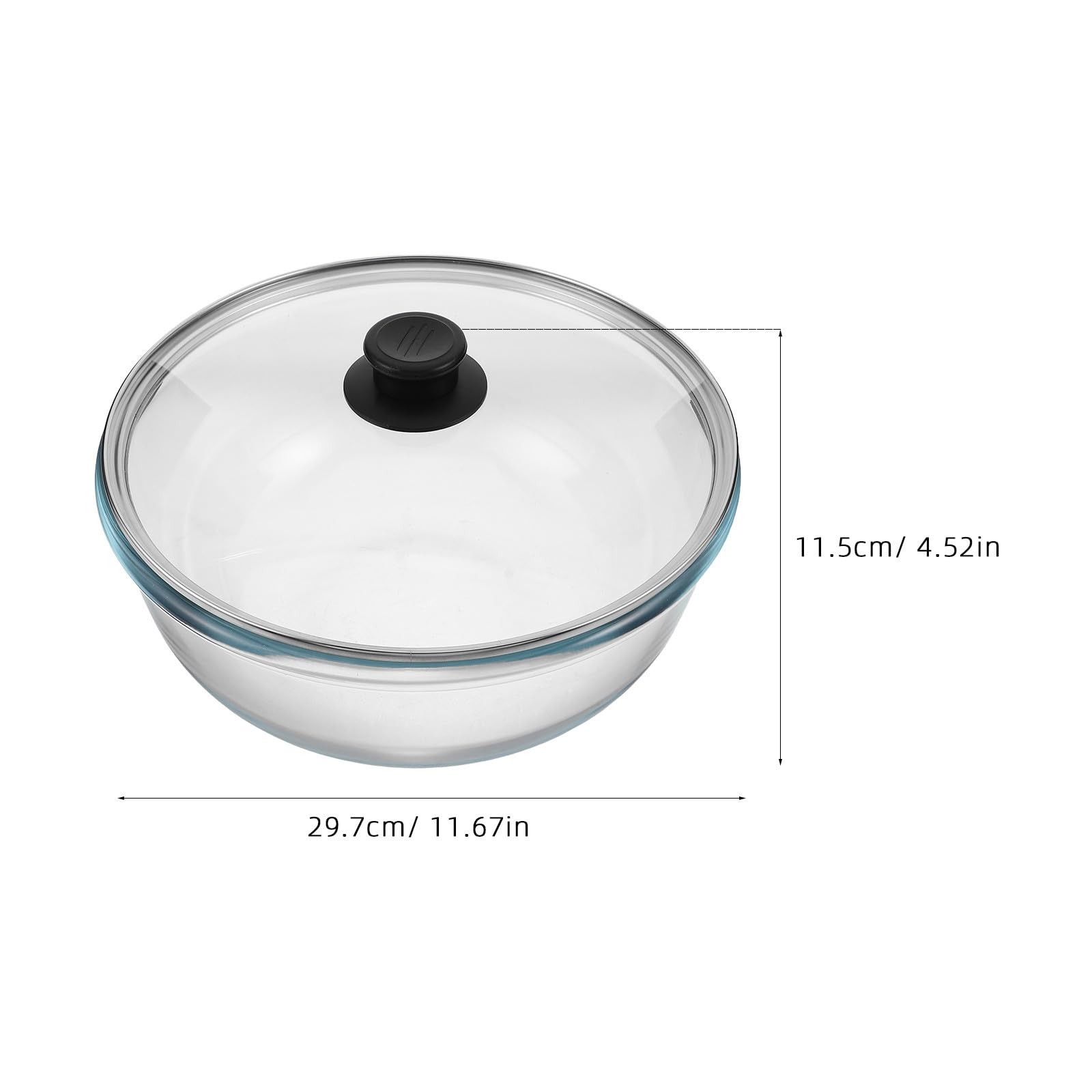 SECFOU Multifunktionale Glasrührschüssel mit Deckel 5700ml Transparente Küchenschüssel aus Glas und Kunststoff für Backen Zubereiten und Partys Geeignet