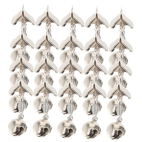 MUSISALY 20Pcs Fishing Rod Alarm Bells Clip Design Bite Indicators for Fishing Poles Loud Sound Fishing Bells for Enhanced Fishing Experience Fishing Supplies