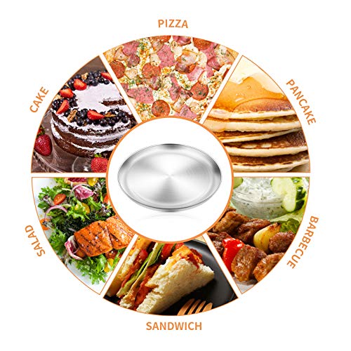 Yododo Pizza Baking Pan Pizza Tray, 12 Inch Stainless Steel Pizza Pan Tray, Round Pizza Baking Sheet Dish Plate For Oven Baking, Healthy & Heavy Duty, Rust Free & Dishwasher Safe - 2 Pcs #TOP4