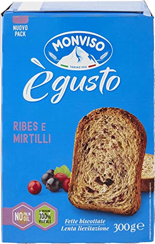 di origine 1005 vegetale Zeus Party Fette Biscottate Ribes e MIrtilli Monviso 6 Confezioni da 300g [TOT. 1800g]